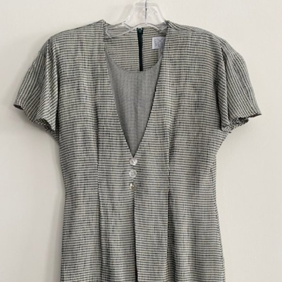 Midi Dress Expo Petite Houndstooth Dress - Size 4 Petite, Pre-owned - Picture 2 of 10